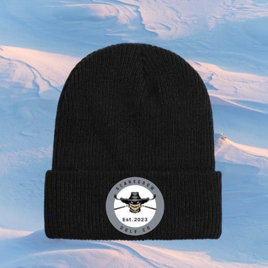 Scarecrow black golf beanie