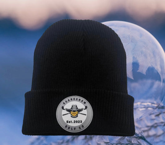 Scarecrow black golf beanie