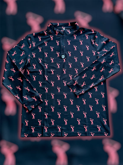 Polo 1/4 zip Mens Club (manche longue)