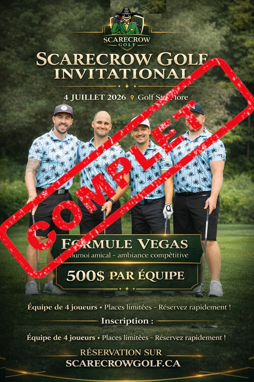 Tournament registration for 5 of July 500$  per team
